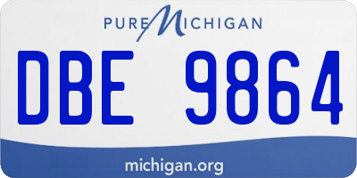 MI license plate DBE9864