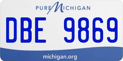MI license plate DBE9869