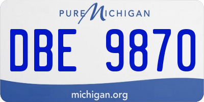MI license plate DBE9870