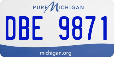 MI license plate DBE9871