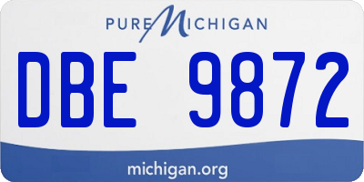 MI license plate DBE9872