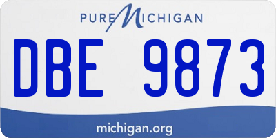 MI license plate DBE9873