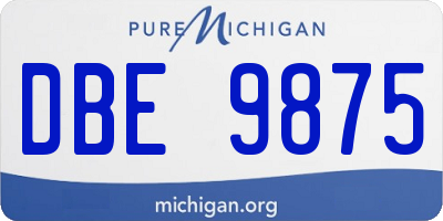 MI license plate DBE9875