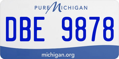 MI license plate DBE9878