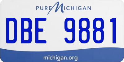 MI license plate DBE9881