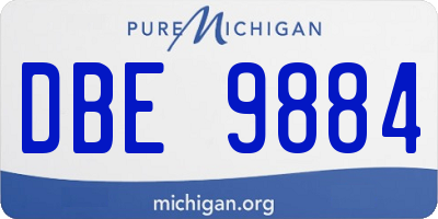 MI license plate DBE9884