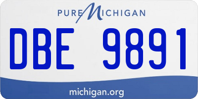 MI license plate DBE9891