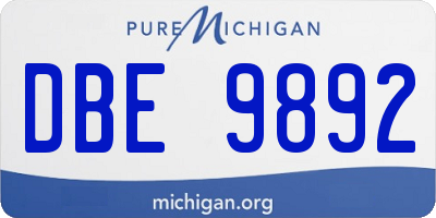 MI license plate DBE9892