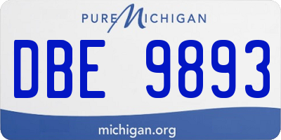 MI license plate DBE9893