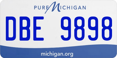 MI license plate DBE9898