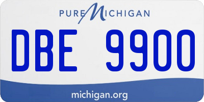 MI license plate DBE9900