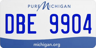 MI license plate DBE9904