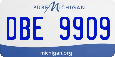 MI license plate DBE9909