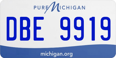 MI license plate DBE9919