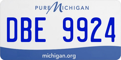 MI license plate DBE9924