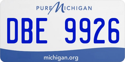 MI license plate DBE9926