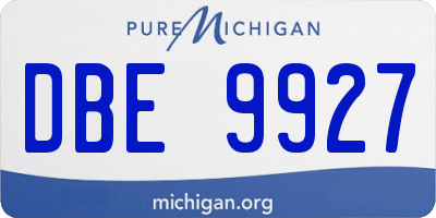 MI license plate DBE9927