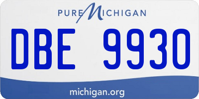 MI license plate DBE9930