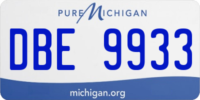 MI license plate DBE9933