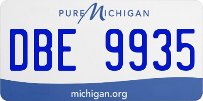 MI license plate DBE9935
