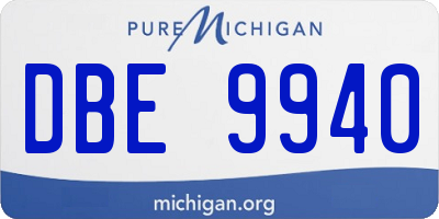 MI license plate DBE9940