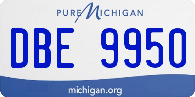 MI license plate DBE9950