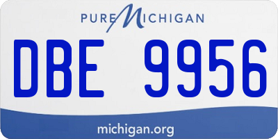 MI license plate DBE9956
