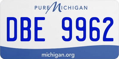 MI license plate DBE9962