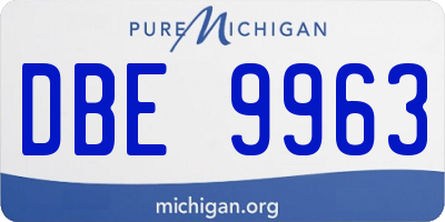 MI license plate DBE9963