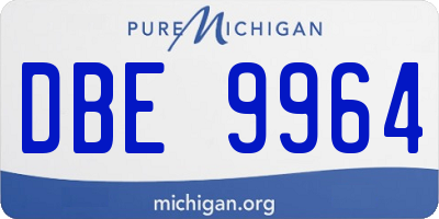 MI license plate DBE9964