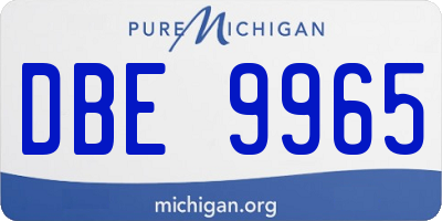 MI license plate DBE9965