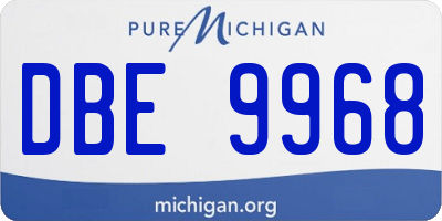 MI license plate DBE9968