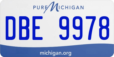 MI license plate DBE9978