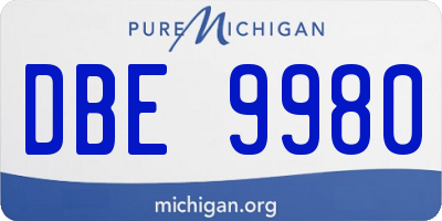MI license plate DBE9980