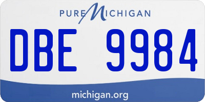 MI license plate DBE9984
