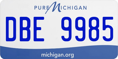 MI license plate DBE9985