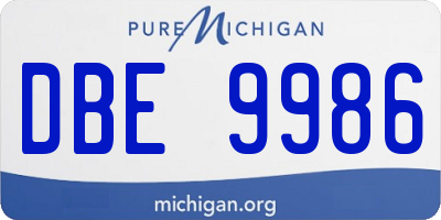 MI license plate DBE9986