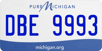 MI license plate DBE9993