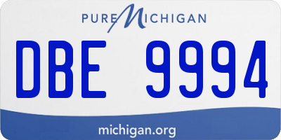 MI license plate DBE9994