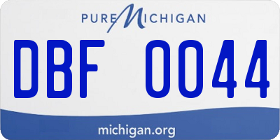 MI license plate DBF0044