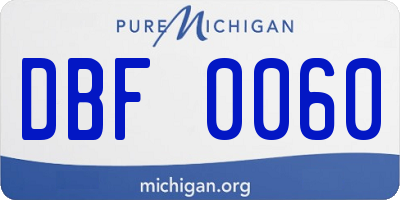 MI license plate DBF0060