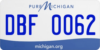 MI license plate DBF0062