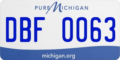 MI license plate DBF0063