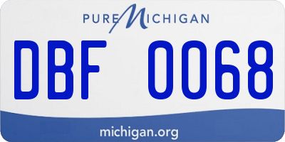 MI license plate DBF0068