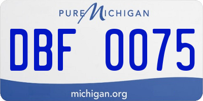 MI license plate DBF0075