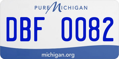 MI license plate DBF0082