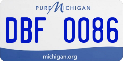 MI license plate DBF0086