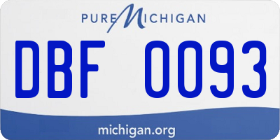 MI license plate DBF0093