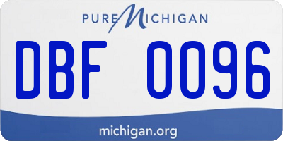 MI license plate DBF0096