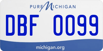 MI license plate DBF0099